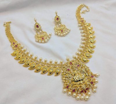 1 gram gold jewellery necklaces pearls