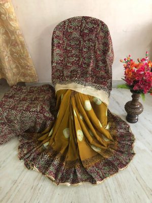 bagru hand block print cotton sarees