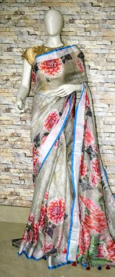 floral embroidered linen dress