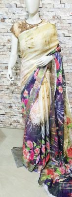 floral linen fabric india