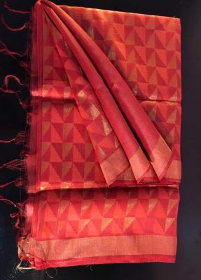 linen silk blend saree