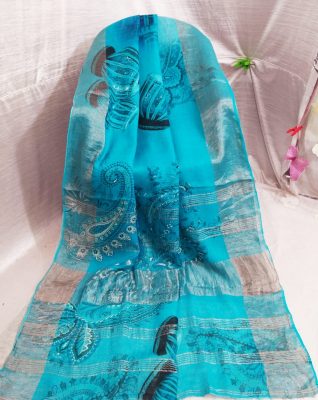 printed linen sarees online