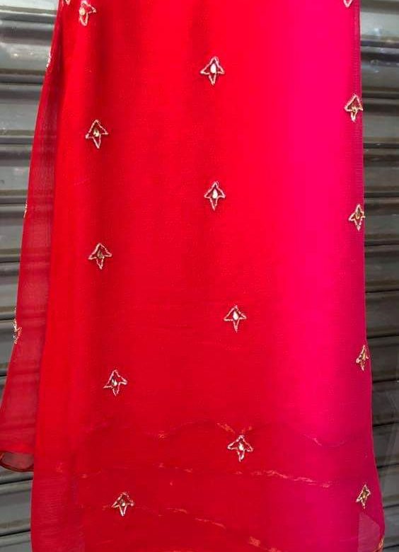 pure chiffon sarees with mirror work
