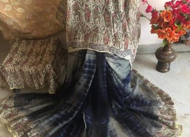 pure georgette sarees with zari border