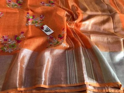 pure handloom linen sarees online