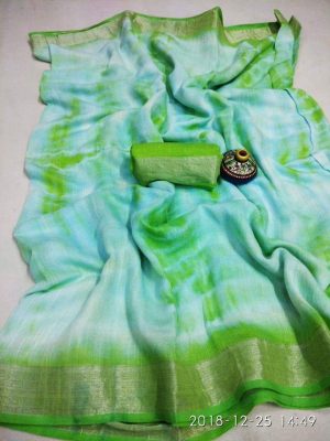 Linen fabric shibori print sarees