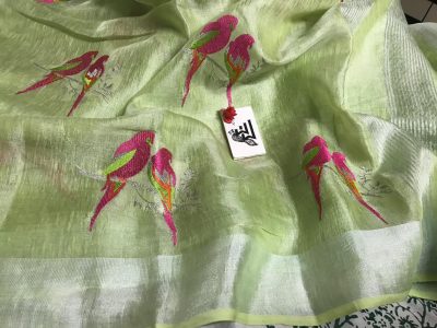 pure linen tissue sarees