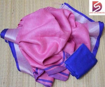 buy plain linen sarees online