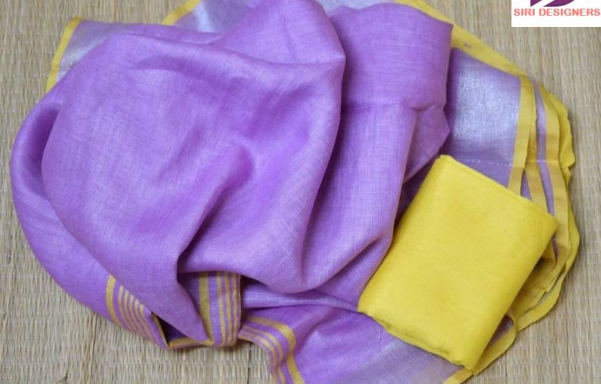plain linen sarees images