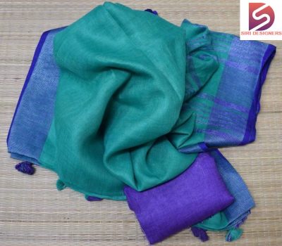 pure linen sarees plain