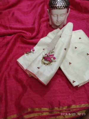 chiffon sarees with designer blouse (1)