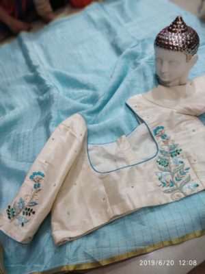 chiffon sarees with designer blouse (11)