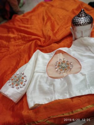 chiffon sarees with designer blouse (2)