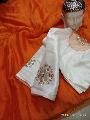 chiffon sarees with designer blouse (3)