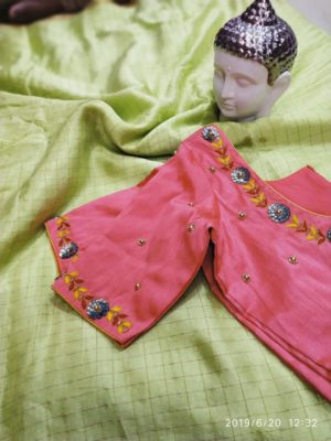 chiffon sarees with designer blouse (6)