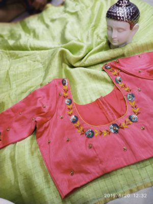 chiffon sarees with designer blouse (7)