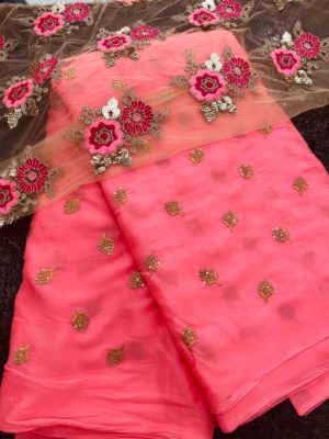 designer georgette sarees with blouse (2)
