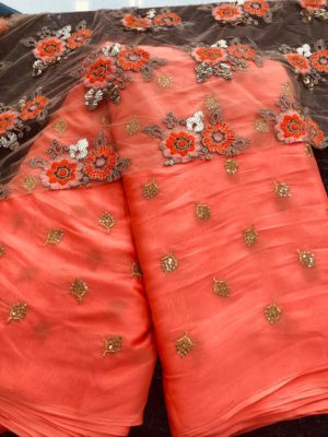 designer georgette sarees with blouse (3)