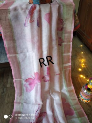 g Linen printed cotton sarees