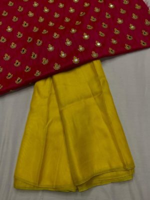 jute silk saree with designer blouse piece