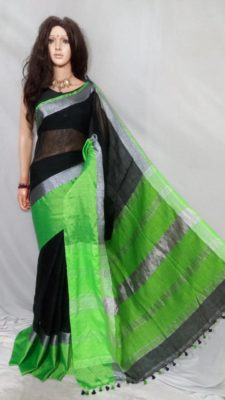 linen big border sarees (7)
