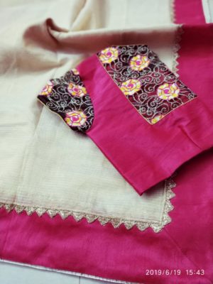 pure tissue saree with designer blouse (1)
