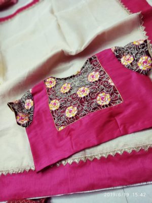 pure tissue saree with designer blouse (2)