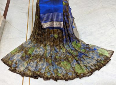 Chiffon sarees with digital prints with blouse (2)