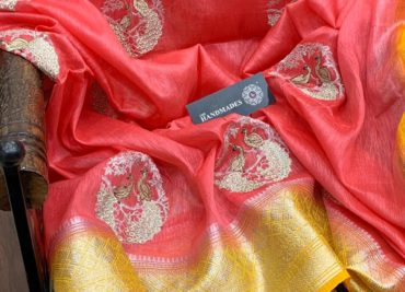 Designer linen sarees with silver zari work (2)