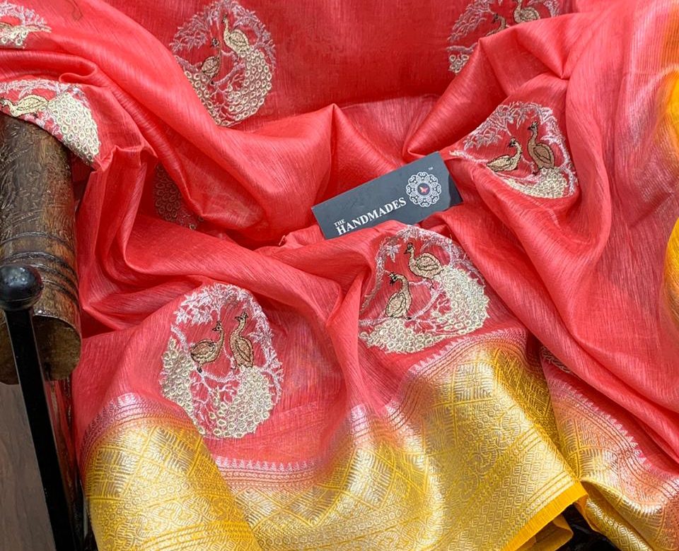 Designer linen sarees with silver zari work (2)
