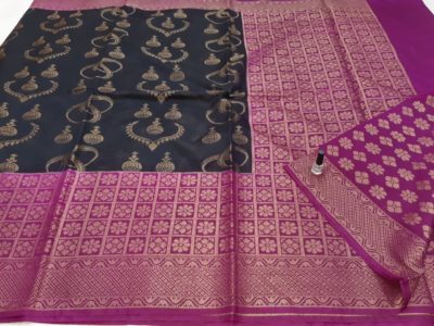 Dupion banarasi sarees with border (1)