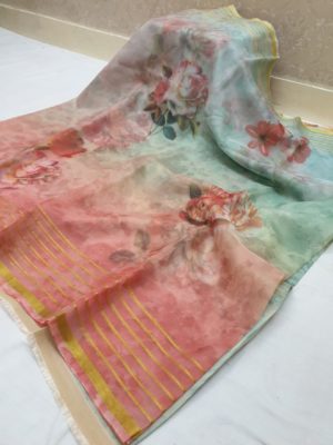 Fancy organza with digital print with blouse (20)