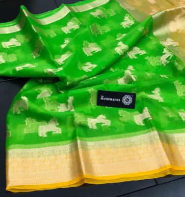 Handloom kora sarees with zari border with blouse (11)