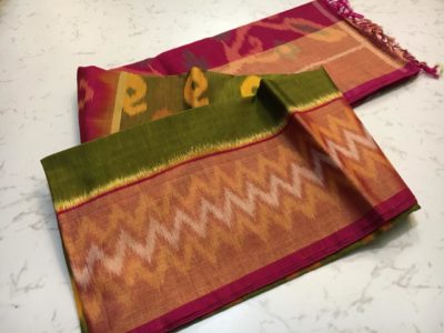 Handloom pure ikkat sico sarees with blouse (1)