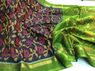 Handloom pure ikkat sico sarees with blouse (1)