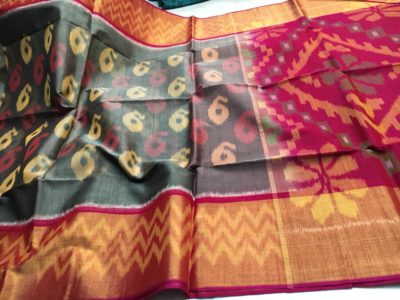Handloom pure ikkat sico sarees with blouse (11)