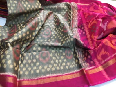 Handloom pure ikkat sico sarees with blouse (2)