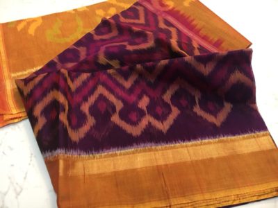 Handloom pure ikkat sico sarees with blouse (3)