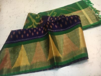 Handloom pure ikkat sico sarees with blouse (4)