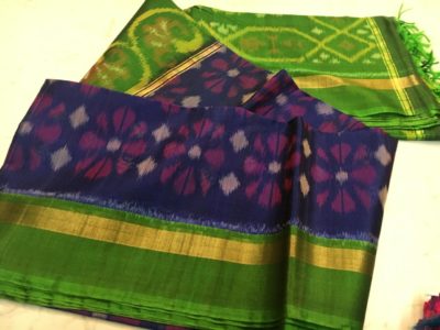 Handloom pure ikkat sico sarees with blouse (7)
