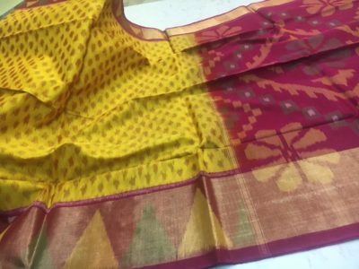 Handloom pure ikkat sico sarees with blouse (8)
