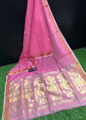 Jute muslin cotton silk sarees with blouse (16)