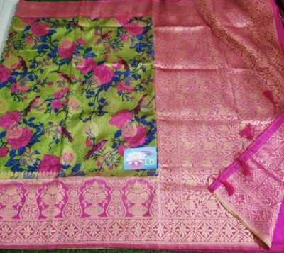 Jute silk digital printed sarees with blouse (4)