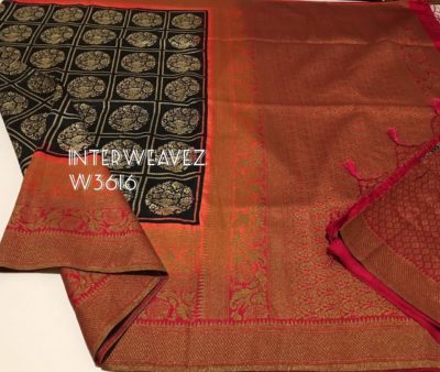 Kathan black beauty sarees with blouse (3)