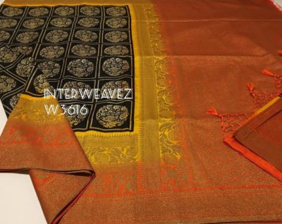 Kathan black beauty sarees with blouse (6)