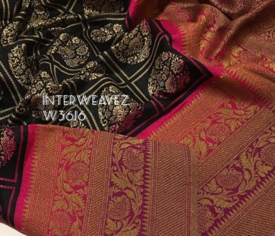 Kathan black beauty sarees with blouse (9)