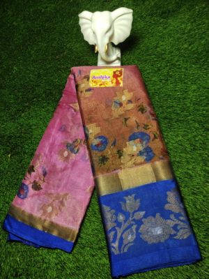 Kota lite weight sarees with floral print (1)