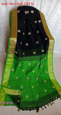 Linen by linen ball jamdhani sarees with blouse (10)