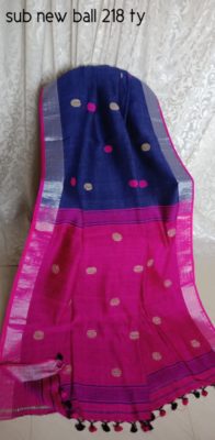Linen by linen ball jamdhani sarees with blouse (13)