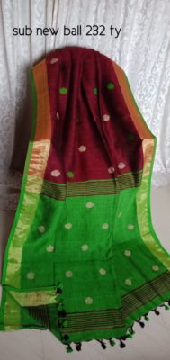 Linen by linen ball jamdhani sarees with blouse (17)